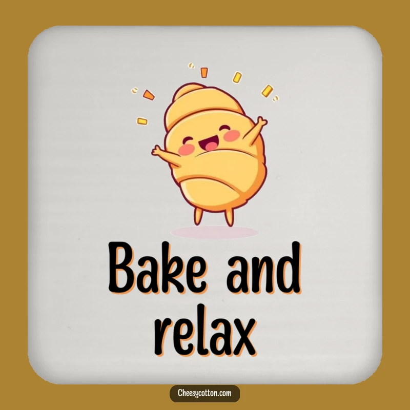 Funny Croissant Cartwheel Coaster - Protect Surfaces with Hilarious Pastry Flair!