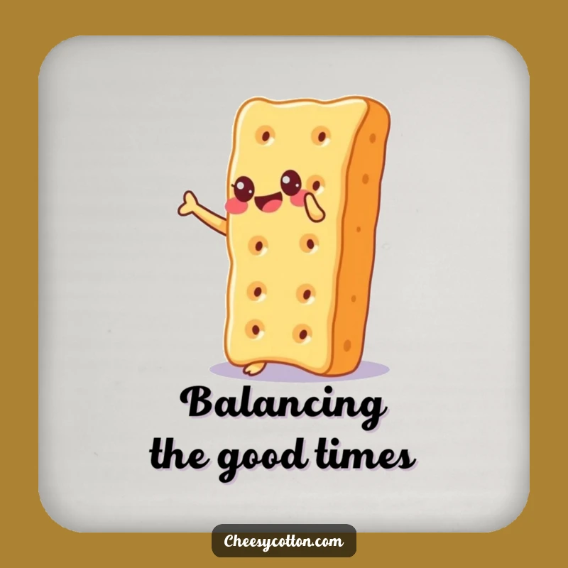Funny Cheesy Cracker Drink Coasters: Protect Surfaces with Glee and Style