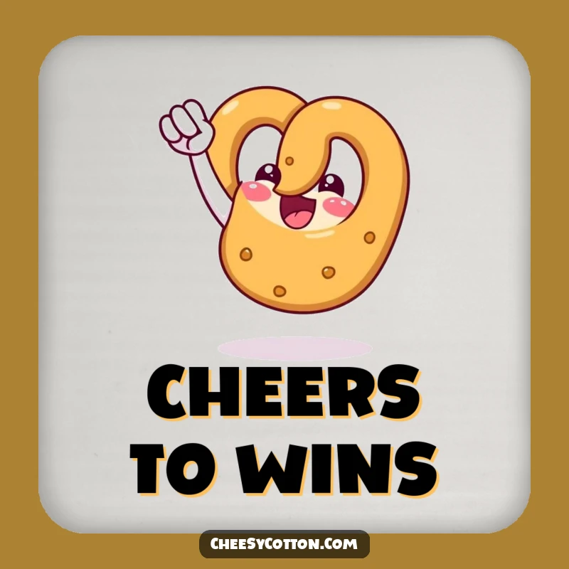 Funny Pretzel Fist Pump Coaster: Protect Surfaces with Victory