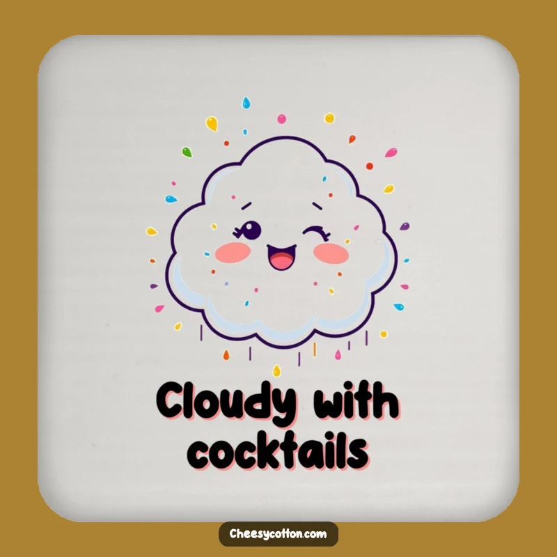Funny Cloud Coasters: Sip Sweetly, a Cute Funny Gift!