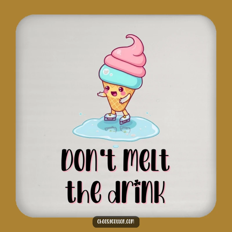 Funny Ice Cream Coaster Set: Protect Tables with Fun, A Sweet Funny Gift!