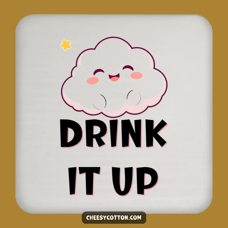 Funny Kawaii Cloud Coasters: Protect Surfaces With Smiles! Giggling Decor, Cute Funny Gift