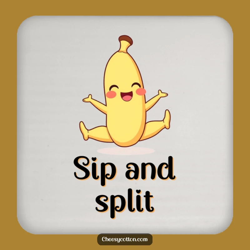 Funny Banana Split Coasters - Protect Surfaces with Playful Flair