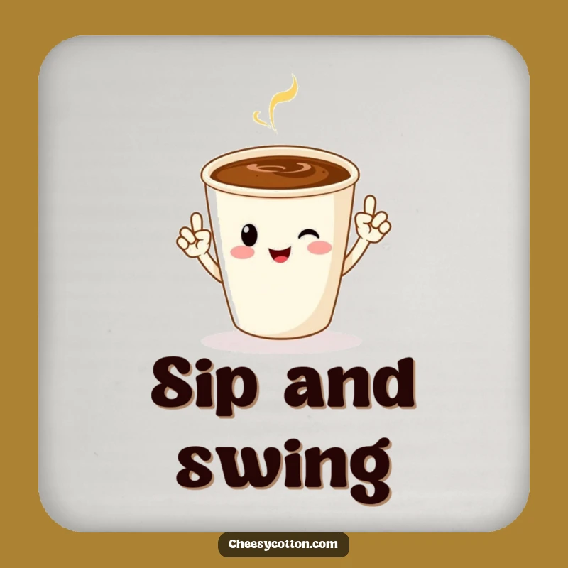 Funny Coffee Jazz Hands Coaster Set: Protect Surfaces with Cheerful Art