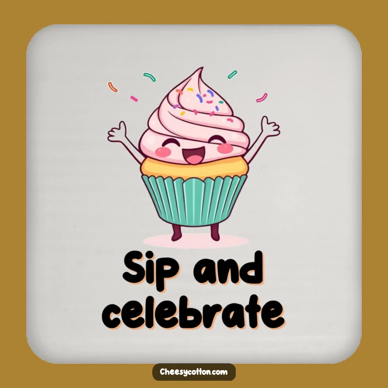 Funny Cupcake Dance Coaster: Protect Surfaces with Sprinkles