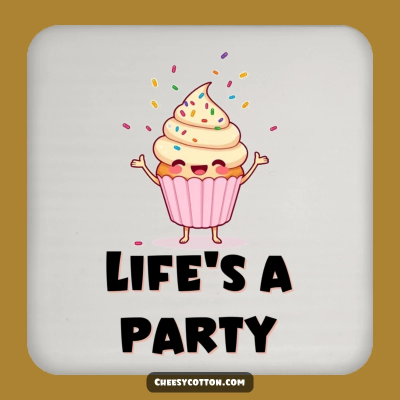 Funny Cupcake Sprinkles Juggler Coaster: Protect Surfaces with Humor!