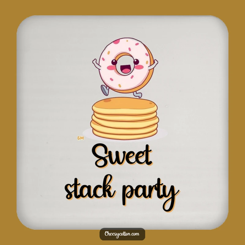 Funny Donut Pancake Leap Coaster - Protect Surfaces with Hilarious Breakfast Flair!