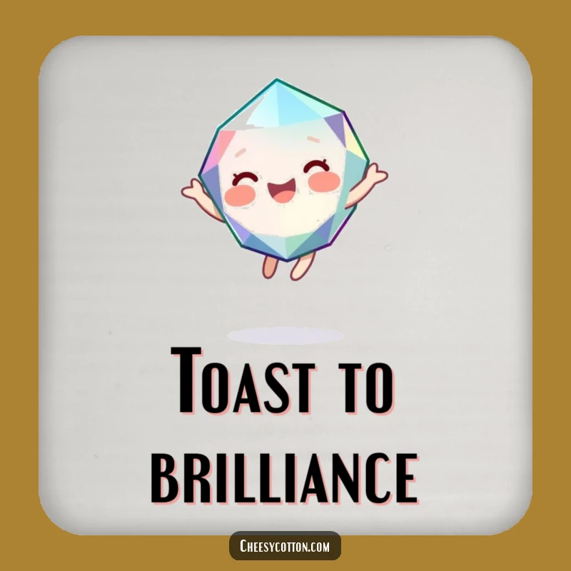 Funny Gem Coaster: Protect Surfaces with Giggling Character's Joyful Bounce