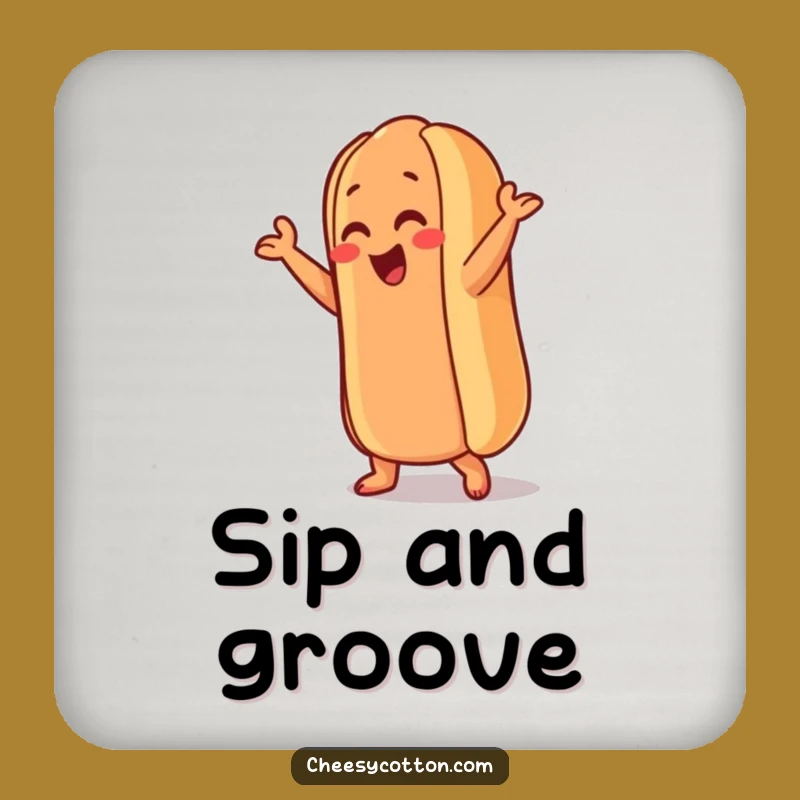Funny Hot Dog Coaster: Protect Surfaces with Dance Moves, a Small and Fun Gift!