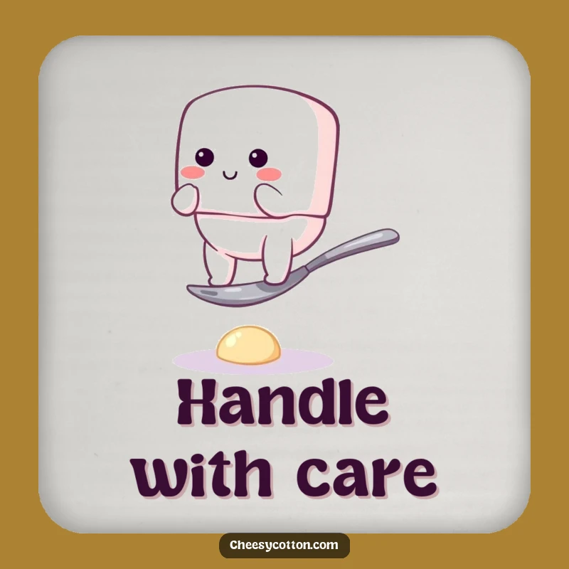 Funny Marshmallow Balance Coaster: Protect Surfaces with Character Humor