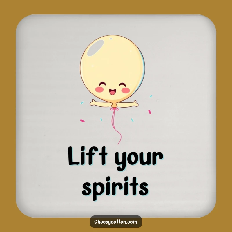 Funny Playful Balloon Streamer Drink Coaster: Protect Surfaces with Hilarious Festive Flair