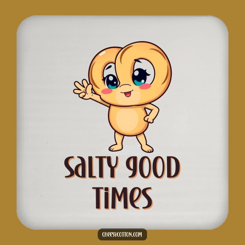 Funny Pretzel Pose Coaster - Protect Surfaces with Style Gift!