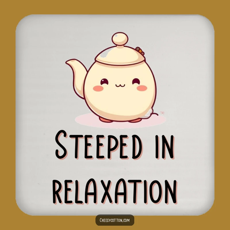 Funny Shy Teapot Coaster: Protect Surfaces with Character Humor