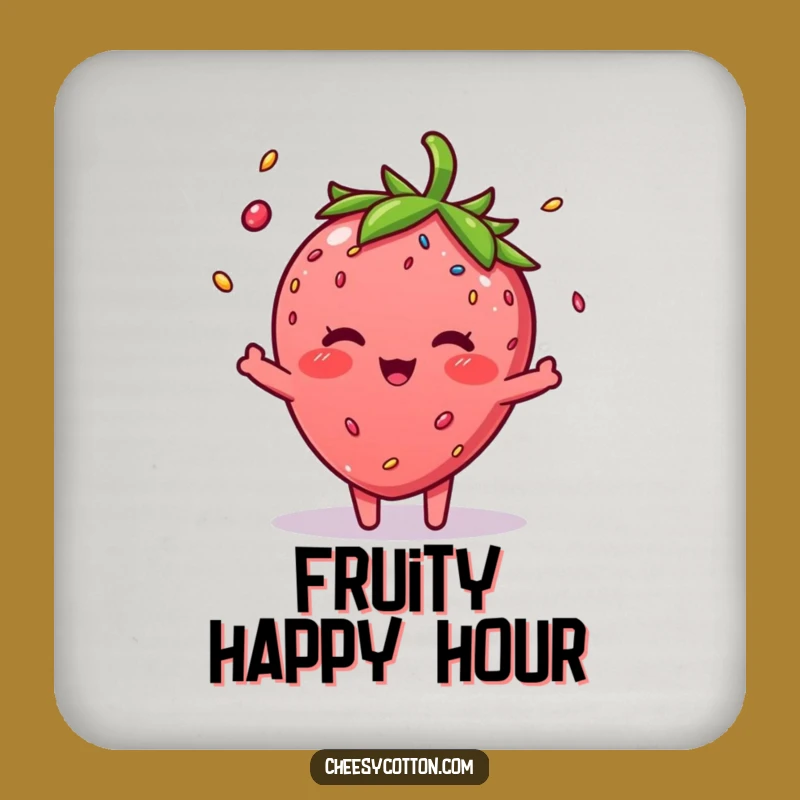 Funny Strawberry Sprinkle Coaster - Protect Surfaces with Hilarious Fruit Flair!