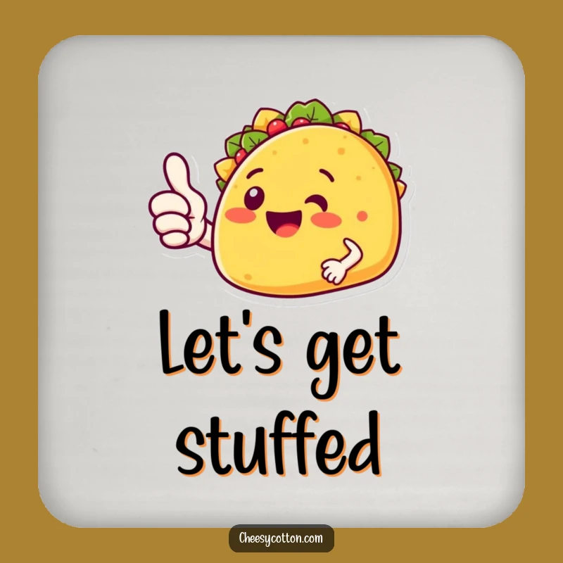Funny Taco Thumbs Up Coaster: Protect Surfaces with a Fiesta Character