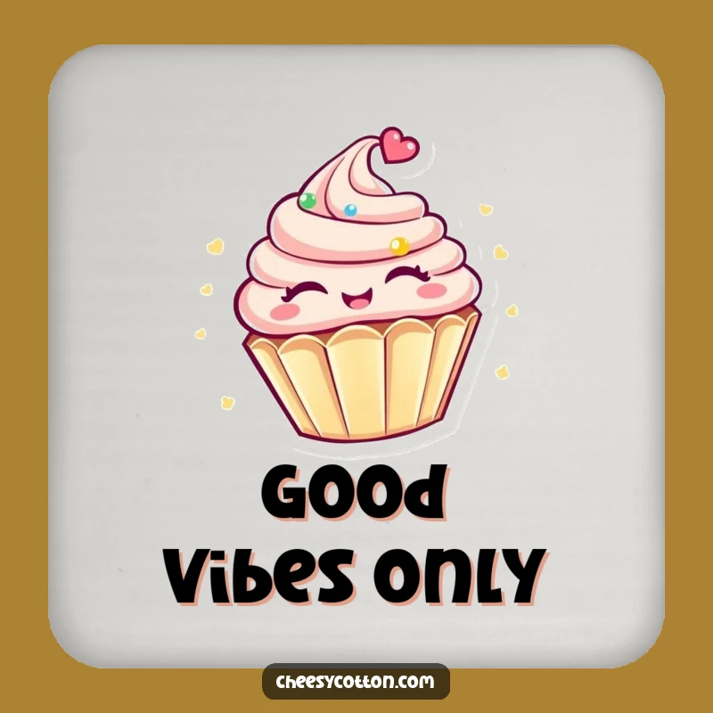 Funny Kawaii Cupcake Coasters: Protect Surfaces With Joy! Spinnin' Decor, Cute Funny Gift