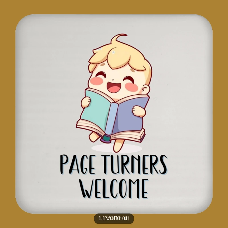 Funny Book Coaster: Protect Surfaces with a Happy Reader's Charm