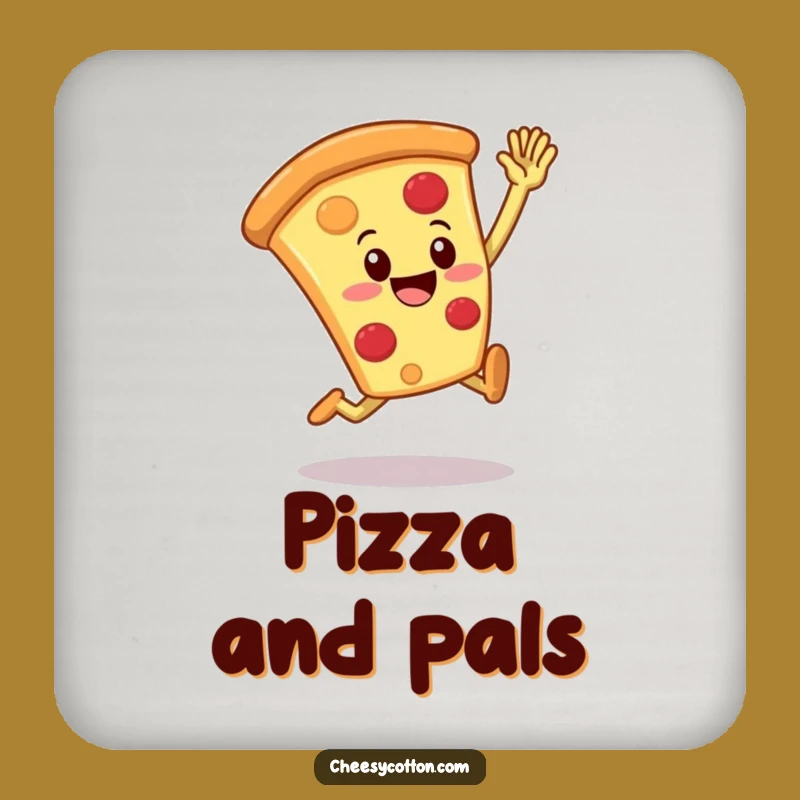 Funny Pizza High Five Coaster: Protect Surfaces with Fun!