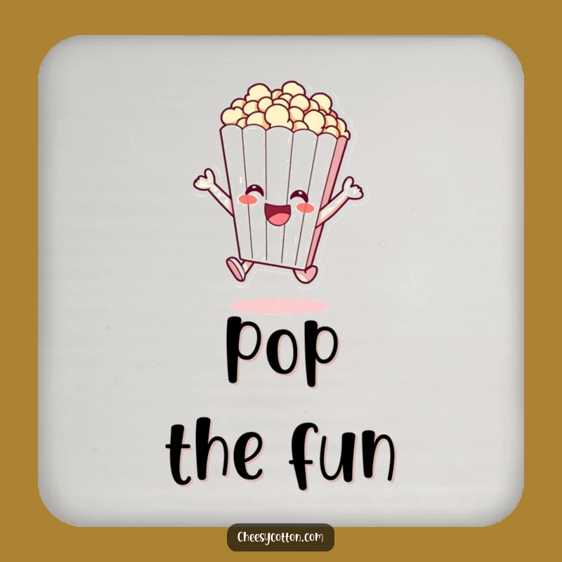 Funny Popcorn Leap Coaster - Protect Surfaces with Fun Gift!