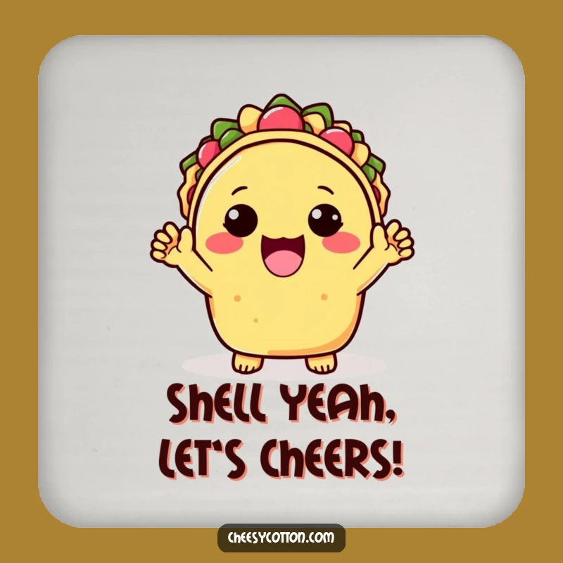 Funny Kawaii Taco Drink Coasters: Protect Surfaces with Cheerful Flair