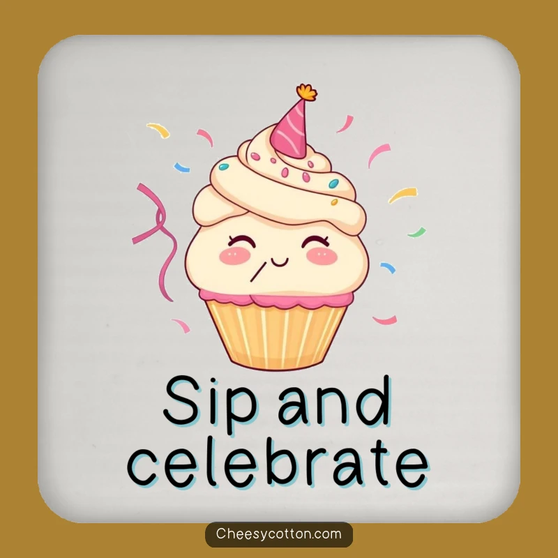 Funny Cupcake Streamers Coasters: Protect Your Surfaces with Hilarious Sweetness