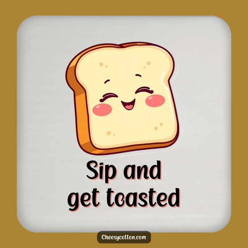 Funny Toast Coaster: Protect Surfaces with a Wink, a Small and Cheerful Gift!
