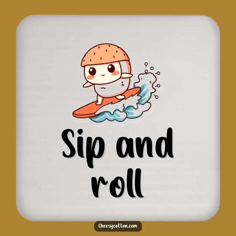 Funny Kawaii Sushi Coasters: Protect Surfaces With Rolls! Surf Decor, Cute Funny Gift