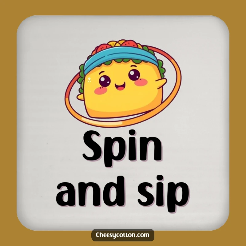 Funny Kawaii Taco Hula Hoop Coaster: Protect Surfaces with Fiesta Fun, Great Funny Gift