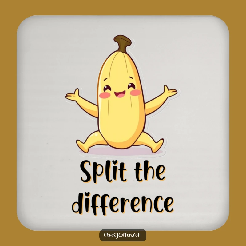 Funny Banana Split Coaster - Protect Surfaces with Play Gift!