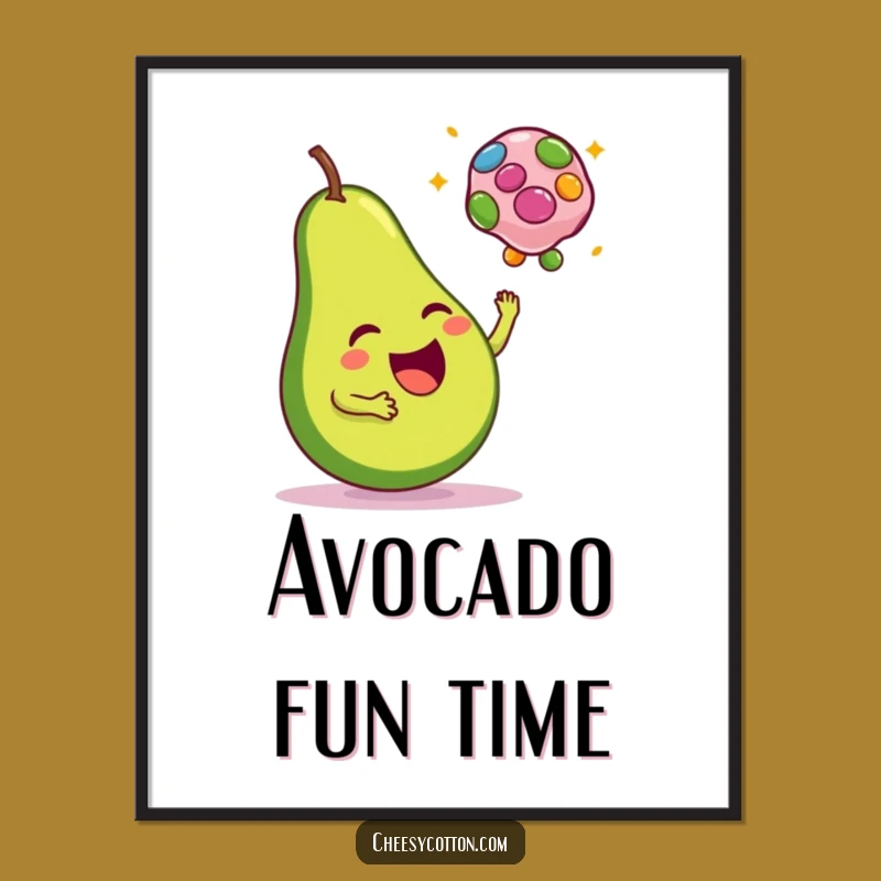 Funny Avocado Bean Bag Poster - Brighten Your Walls with Playful Art!