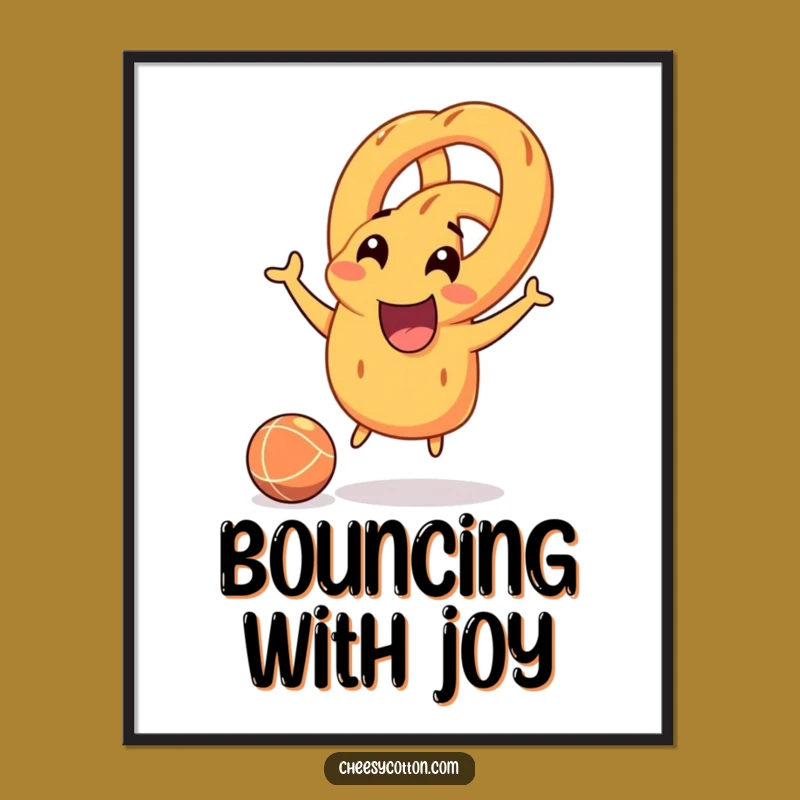Funny Pretzel Bounce Poster: Joyful Play Art Print