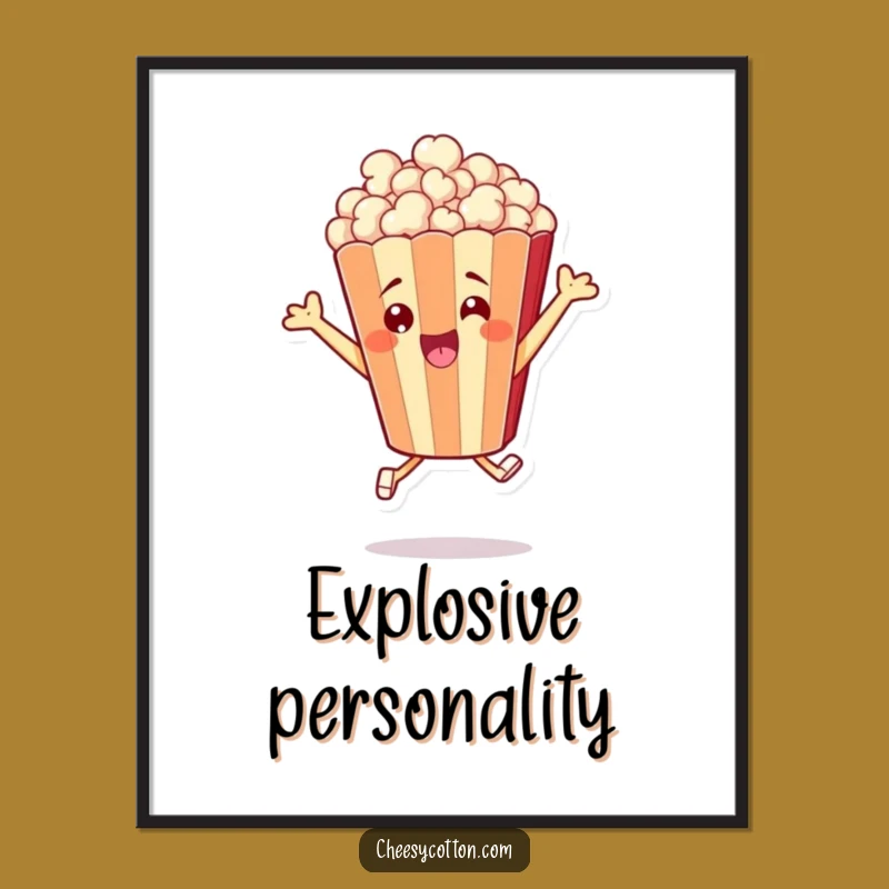 Funny Popcorn Leap Poster - Cheerful Movie Art for Your Walls