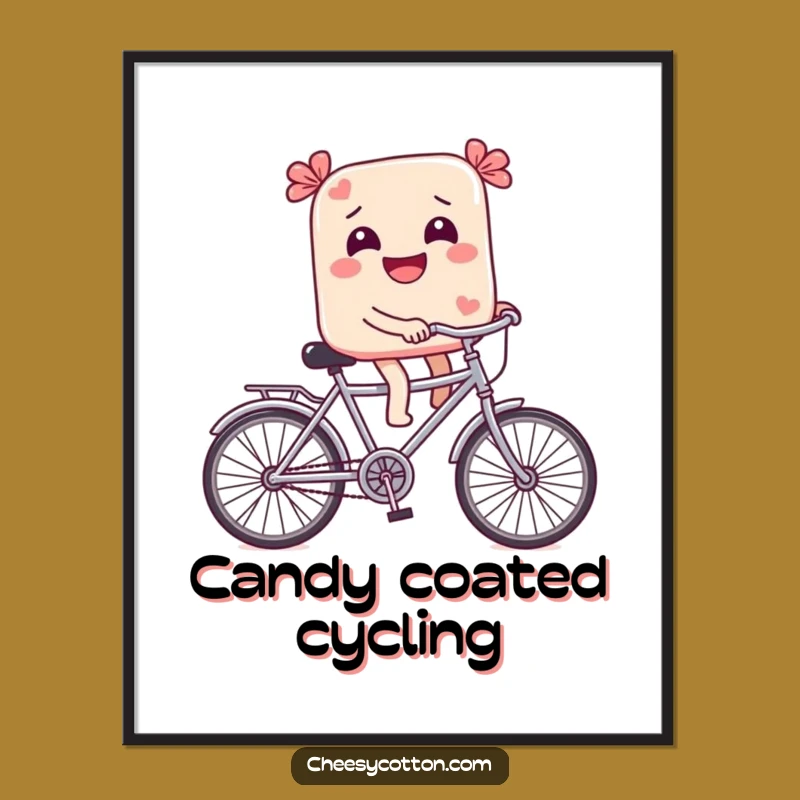 Funny Candy Bike Poster: Decorate with Sweet, Whimsical Art