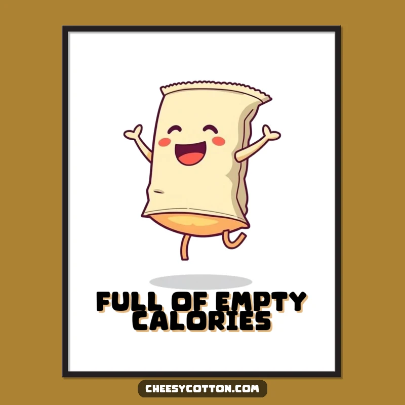 Funny Chip Cartwheel Poster: Brighten Your Walls with Snack-tastic Art
