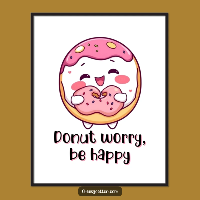 Funny Donut Sharing Poster: Sweet Art for a Joyful, Friendly Wall
