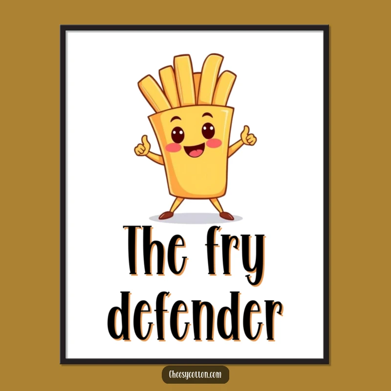 Funny French Fry Superhero Poster: Heroic Art for a Bold & Inspiring Space