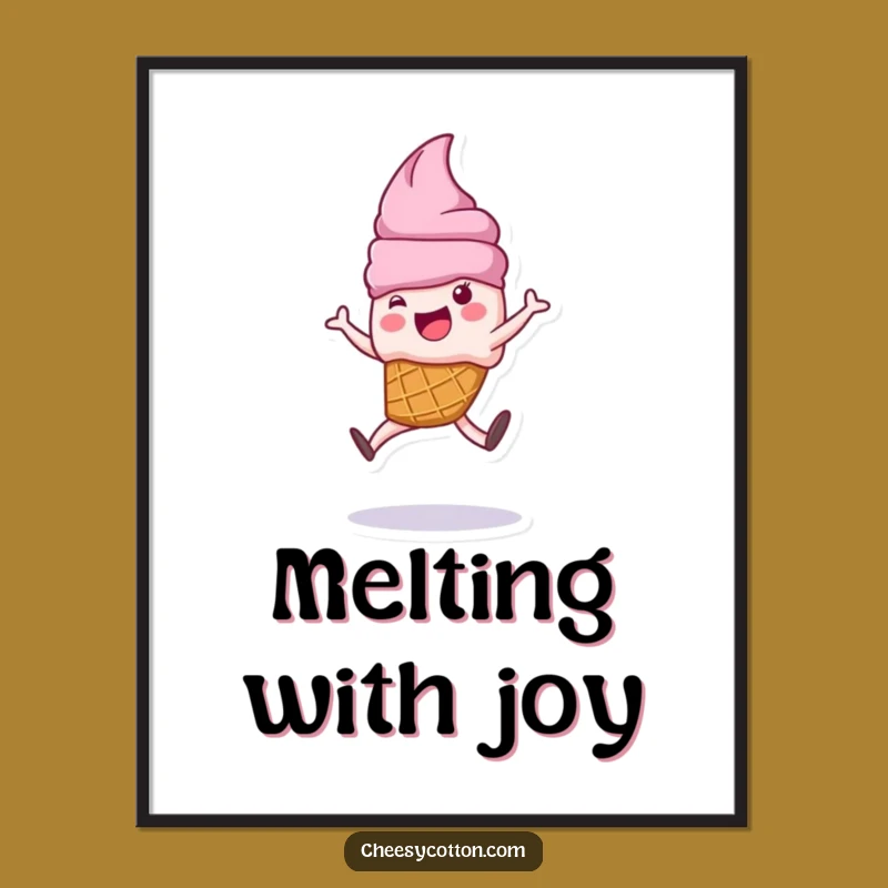 Funny Ice Cream Cartwheel Poster: Add Sweet Fun to Your Walls!