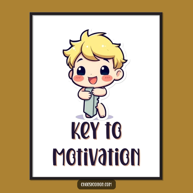 Funny Key Poster: Cheerful Character Art to Unlock Smiles on Your Walls
