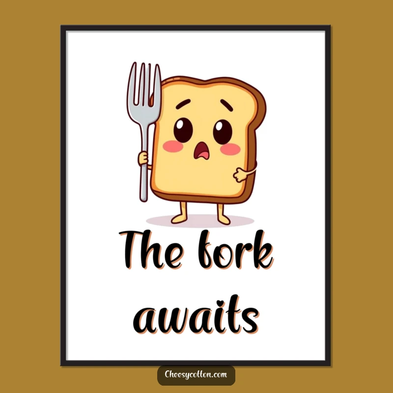 Funny Toast Surprise Poster: Hilarious Breakfast Character Art for Your Wall