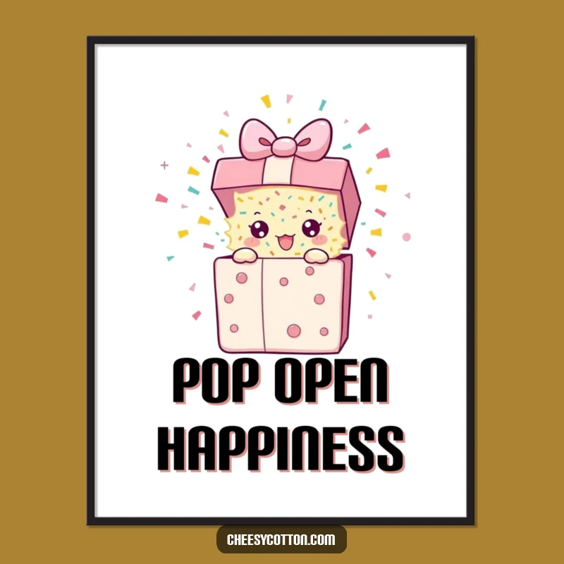 Funny Present Blast Poster: Vibrant Wall Art for a Hilarious and Festive Vibe