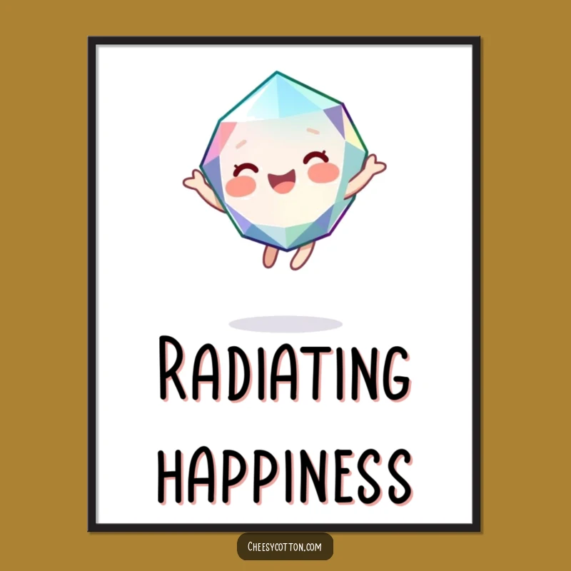 Funny Gem Poster: Giggling Character Art to Brighten Your Space Joyfully