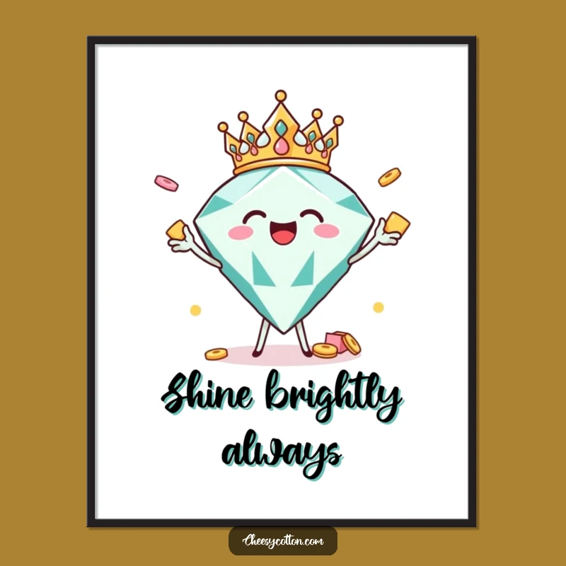 Funny Joyful Diamond Crown Poster: Decorate Your Space with This Hilarious Sparkle Art
