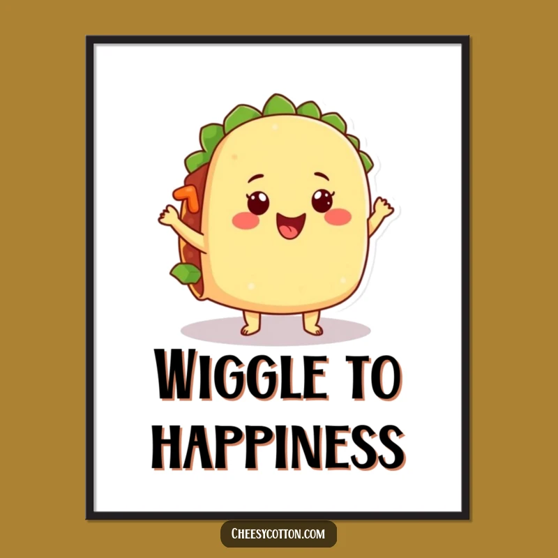 Funny Taco Dance Poster: Vibrant Mexican Food Art, Hilarious Character Gift Idea