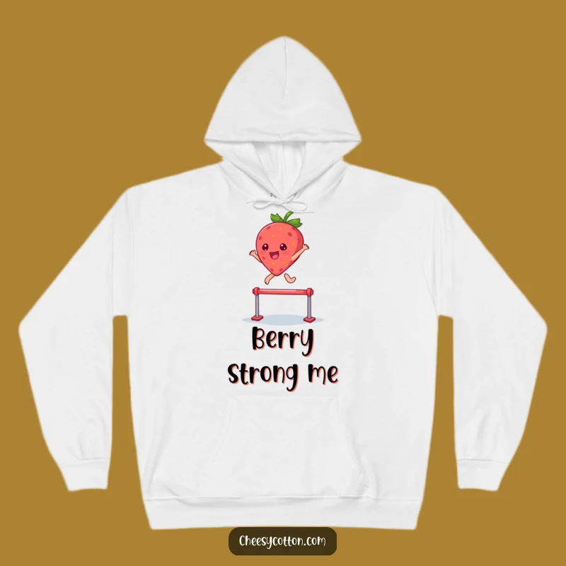 Funny Strawberry Hoodie: Kawaii Leap Design, Cozy & Hilarious Obstacle Gift