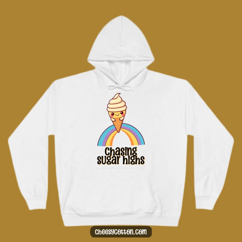 Funny Kawaii Ice Cream Hoodie: Cozy Rainbow Ride, Ultimate Funny Gift For Sweet Comfort