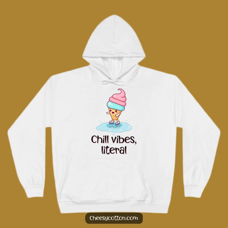 Funny Ice Cream Hoodie: Puddle Skating Comfort, Your Go-To Funny Gift!
