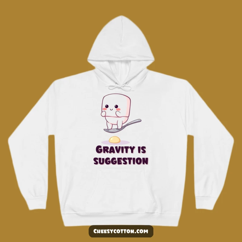 Funny Marshmallow Balance Hoodie: Cozy Character Design, Perfect Humorous Gift