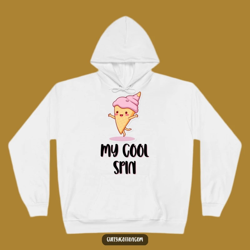 Funny Ice Cream Cartwheel Hoodie: Cozy & Sweet Character Apparel for Fun Days