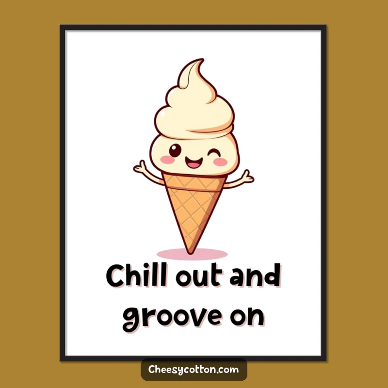 Free Printable Wall Art: Silly Ice Cream Dance, Quirky Downloadable Decor for a Fun Atmosphere