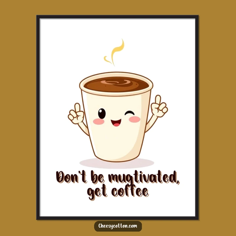 Free Printable Coffee Jazz Hands Wall Art: Funny Drink Downloadable Art